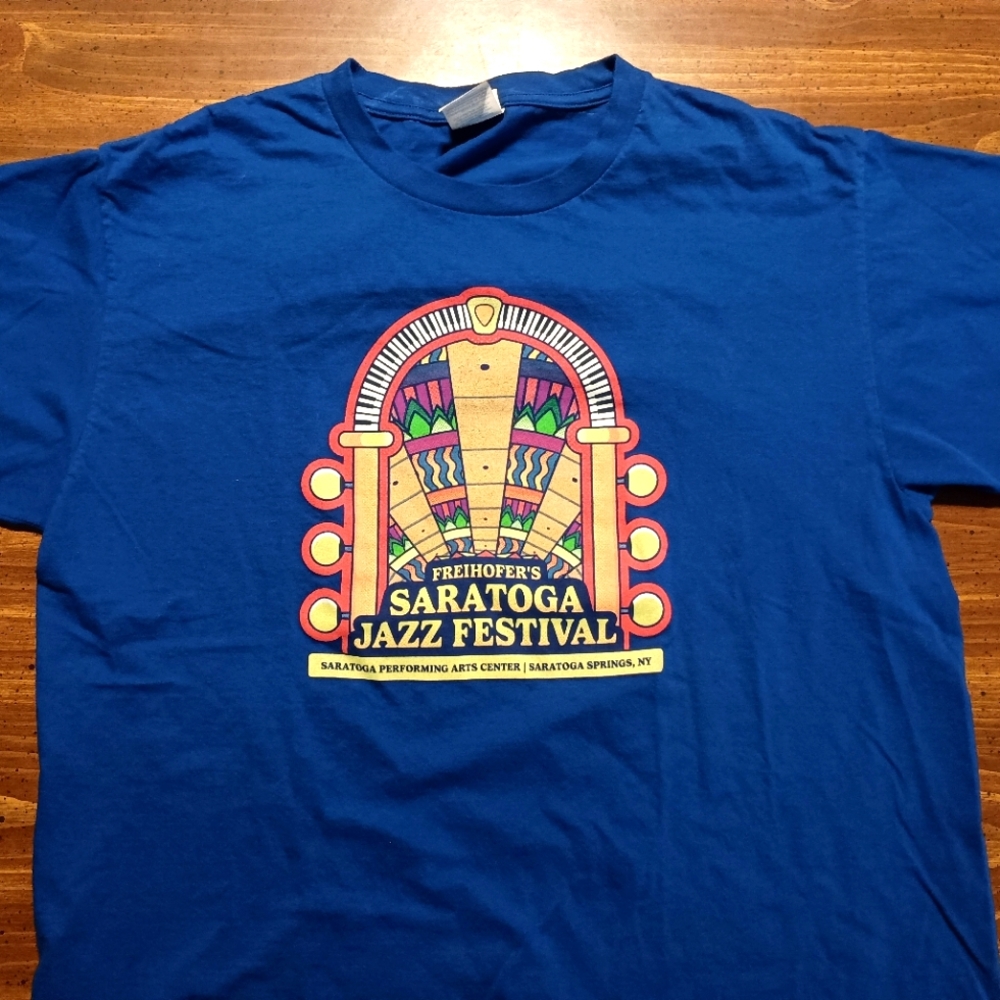 SARATOGA JAZZ FESTIVAL CONCERT T-SHIRT - LG // Music Band Tee Shirt NY 2023